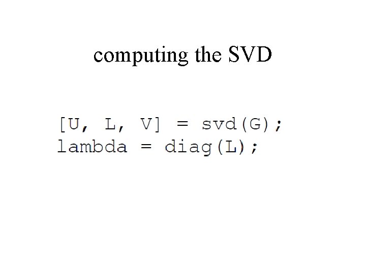 computing the SVD 