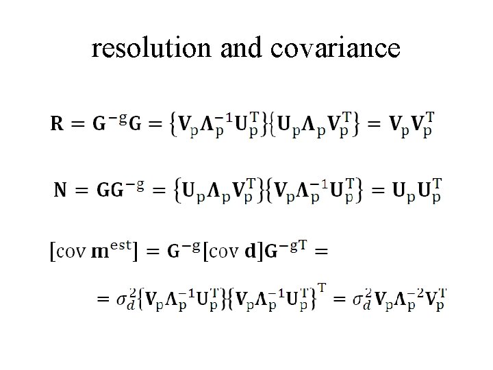 resolution and covariance 