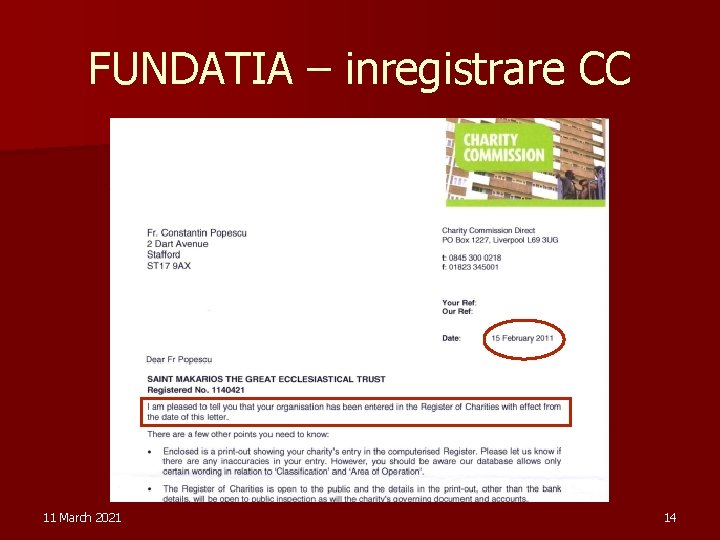 FUNDATIA – inregistrare CC 11 March 2021 14 FUNDATIA – inregistrare CC 11 March 2021 14