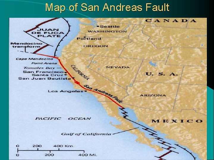 Map of San Andreas Fault 