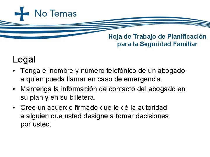 Hoja de Trabajo de Planificación para la Seguridad Familiar Legal • Tenga el nombre Hoja de Trabajo de Planificación para la Seguridad Familiar Legal • Tenga el nombre