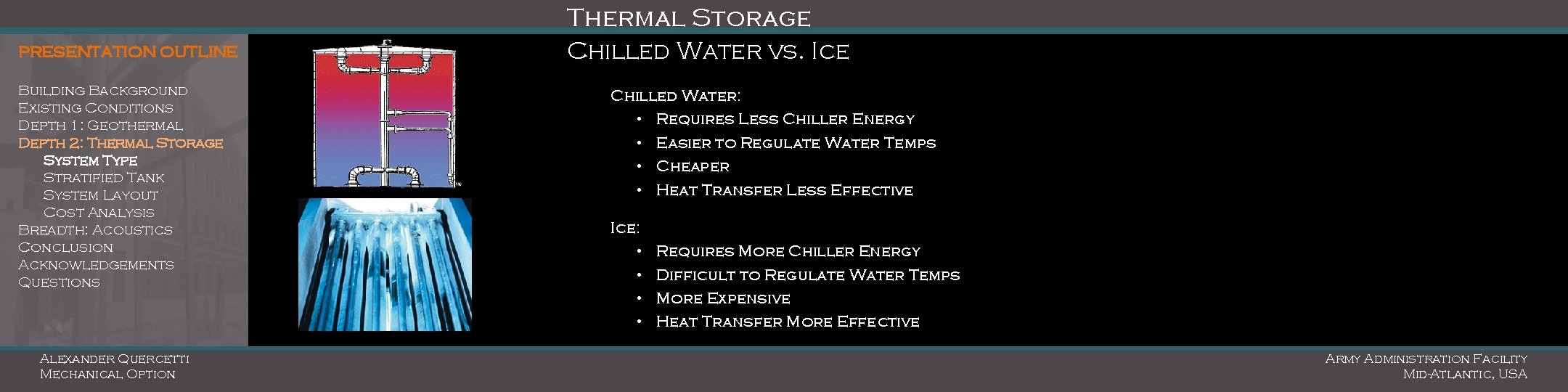 Thermal Storage PRESENTATION OUTLINE Building Background Existing Conditions Depth 1: Geothermal Depth 2: Thermal