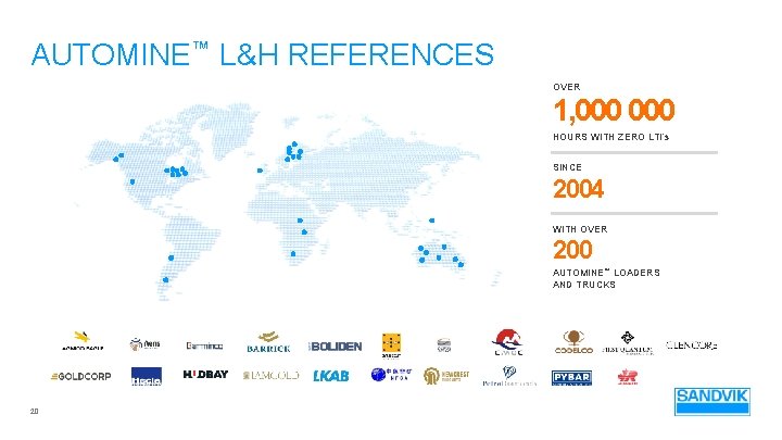 AUTOMINE™ L&H REFERENCES OVER 1, 000 HOURS WITH ZERO LTI’s SINCE 2004 WITH OVER