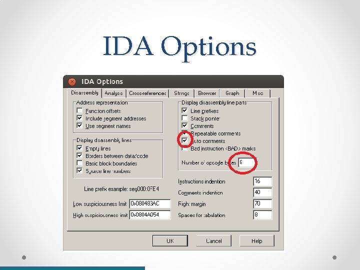 IDA Options 