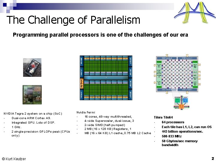 The Challenge of Parallelism Programming parallel processors is one of the challenges of our