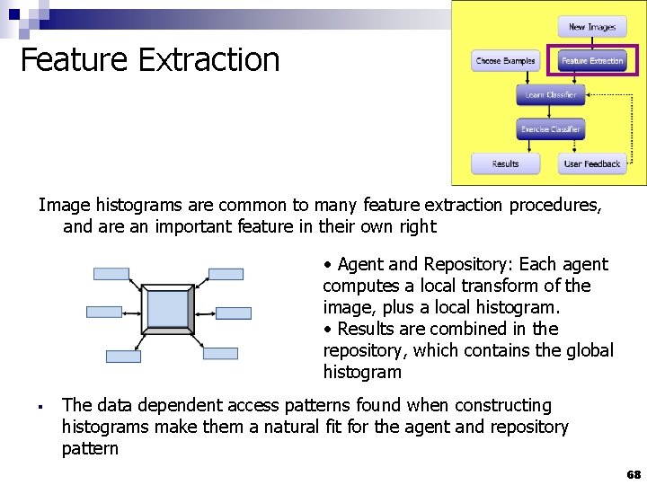 Feature Extraction Image histograms are common to many feature extraction procedures, and are an