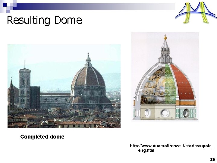 Resulting Dome Completed dome http: //www. duomofirenze. it/storia/cupola_ eng. htm 80 