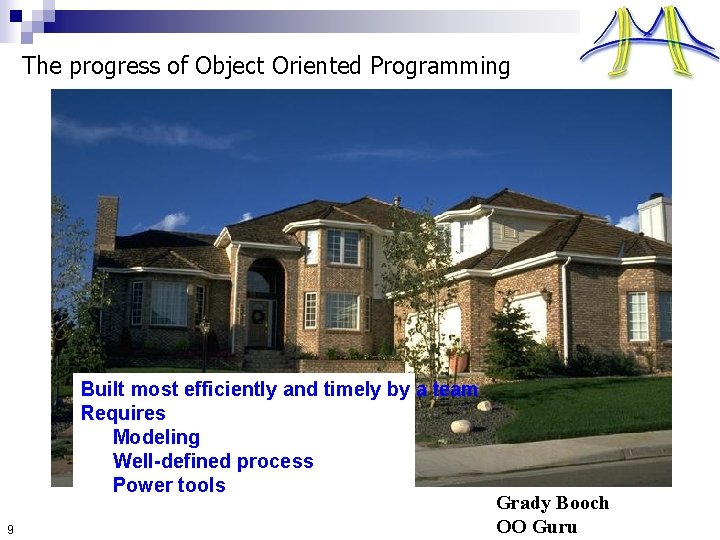 The progress of Object Oriented Programming Built most efficiently and timely by a team