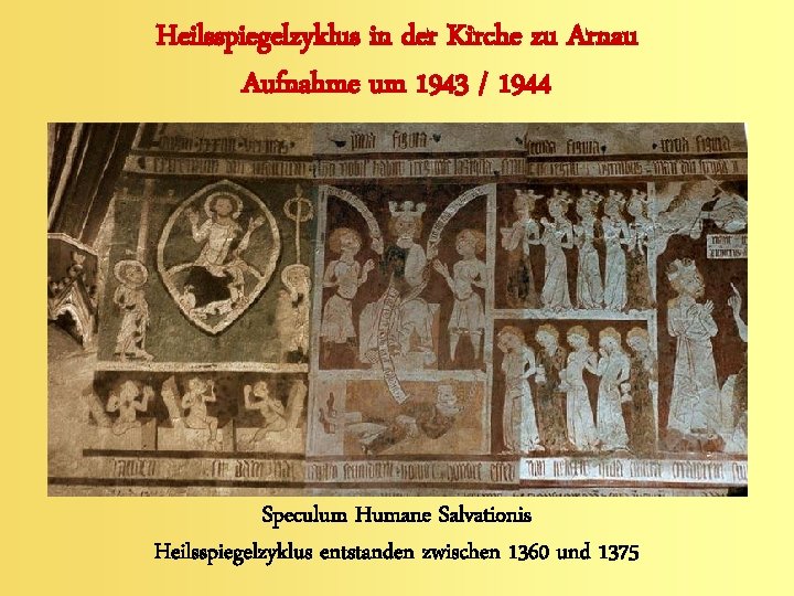 Heilsspiegelzyklus in der Kirche zu Arnau Aufnahme um 1943 / 1944 Speculum Humane Salvationis