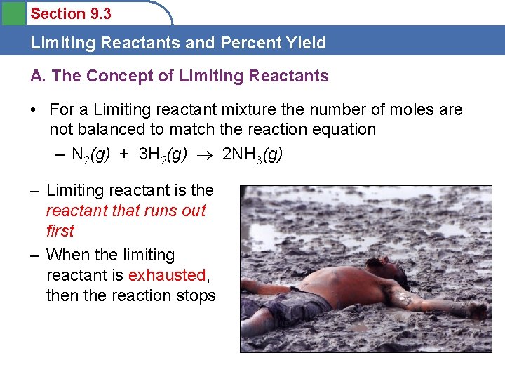 Section 9. 3 Limiting Reactants and Percent Yield A. The Concept of Limiting Reactants