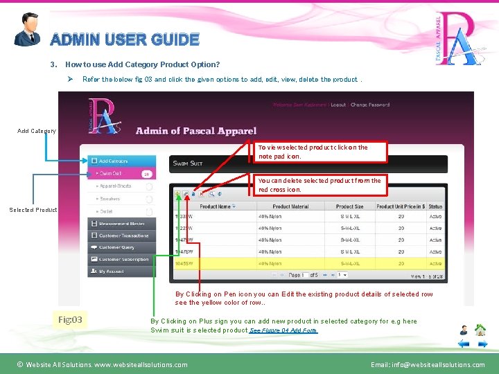 ADMIN USER GUIDE 3. How to use Add Category Product Option? Ø Refer the