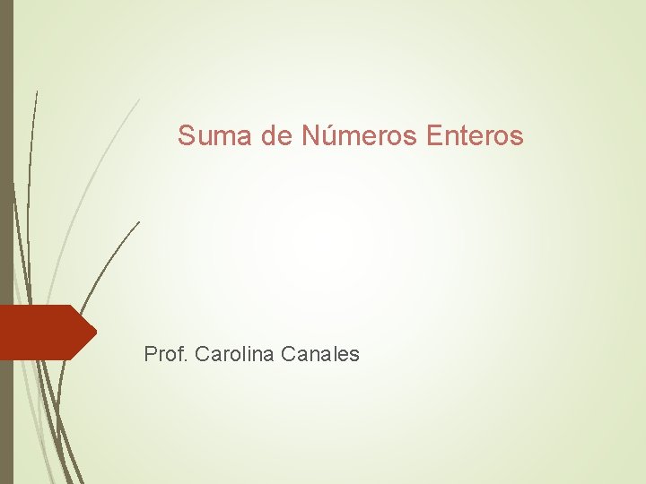 Suma de Números Enteros Prof. Carolina Canales 