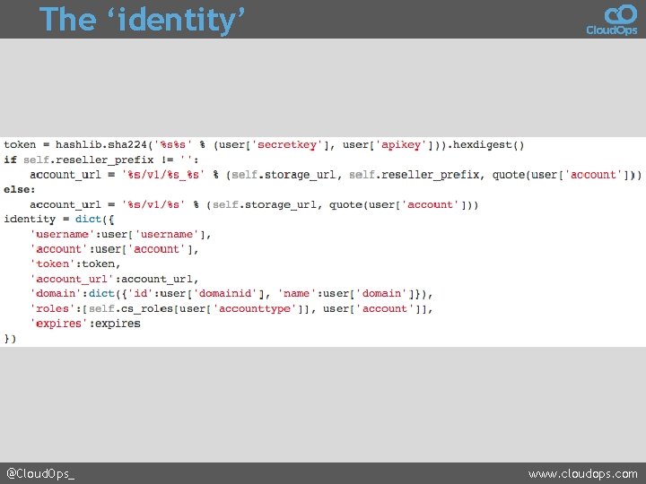 The ‘identity’ @Cloud. Ops_ www. cloudops. com 