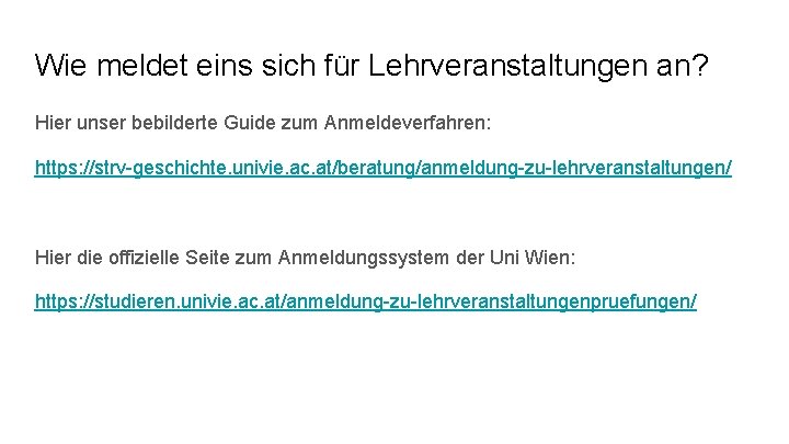 Wie meldet eins sich für Lehrveranstaltungen an? Hier unser bebilderte Guide zum Anmeldeverfahren: https: