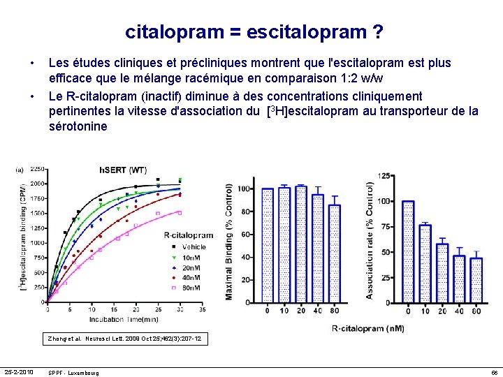 citalopram = escitalopram ? • • Les études cliniques et précliniques montrent que l'escitalopram