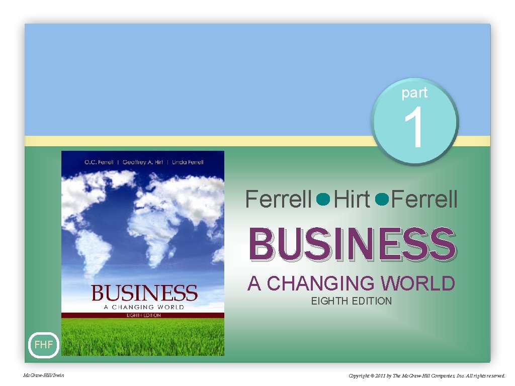 part 1 Ferrell Hirt Ferrell BUSINESS A CHANGING WORLD EIGHTH EDITION FHF Mc. Graw-Hill/Irwin