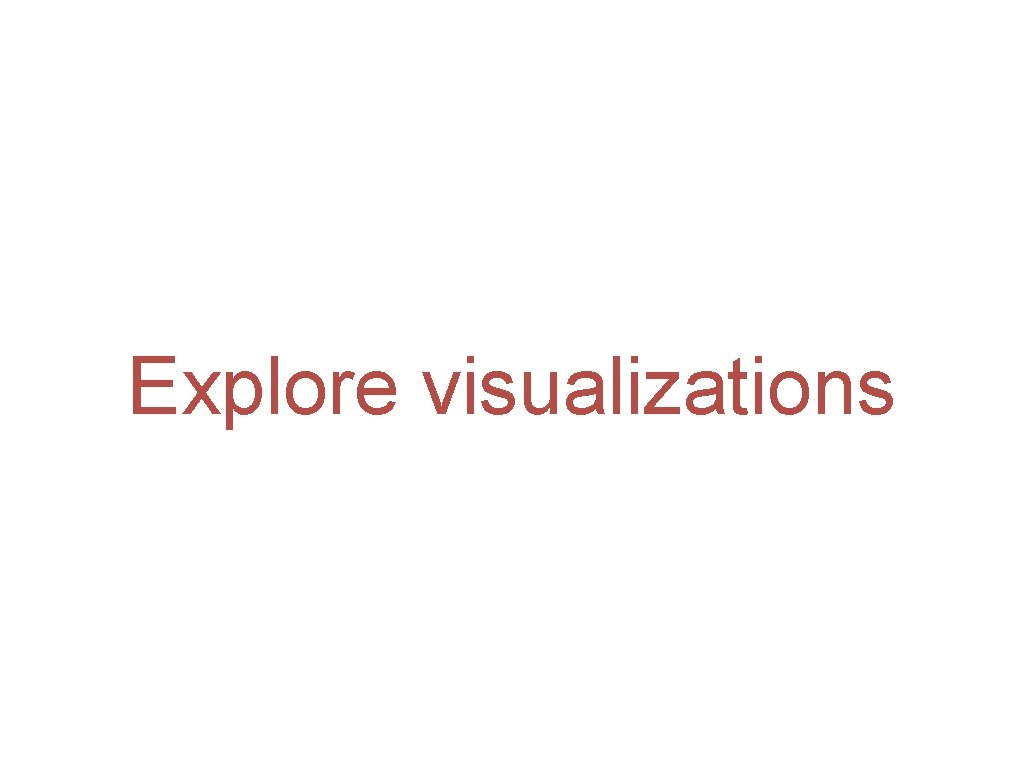 Explore visualizations 