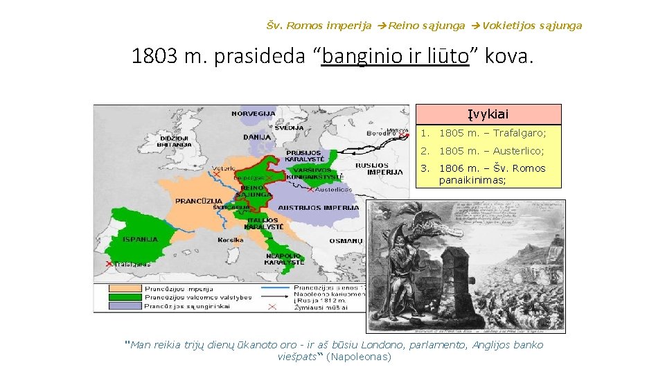 Šv. Romos imperija Reino sąjunga Vokietijos sąjunga 1803 m. prasideda “banginio ir liūto” kova.