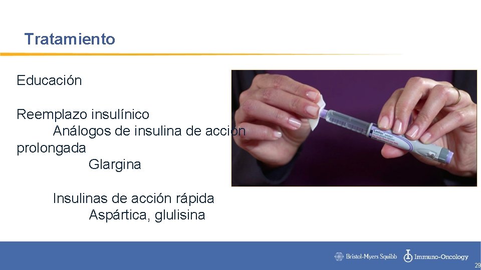 Tratamiento Educación Reemplazo insulínico Análogos de insulina de acción prolongada Glargina Insulinas de acción