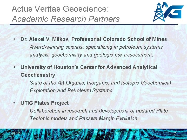 Actus Veritas Geoscience: Academic Research Partners • Dr. Alexei V. Milkov, Professor at Colorado