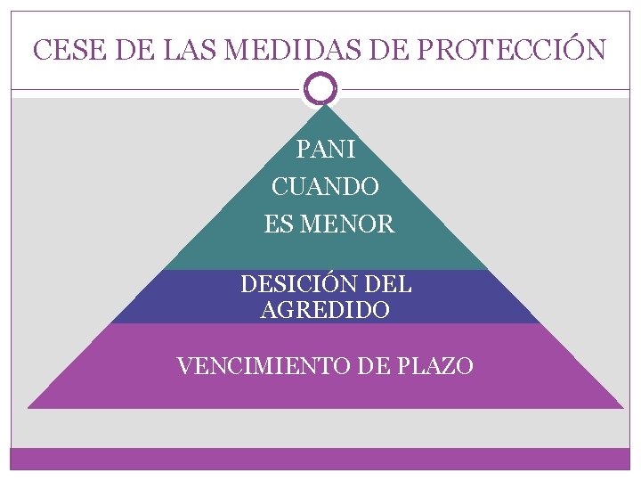 CESE DE LAS MEDIDAS DE PROTECCIÓN PANI CUANDO ES MENOR DESICIÓN DEL AGREDIDO VENCIMIENTO