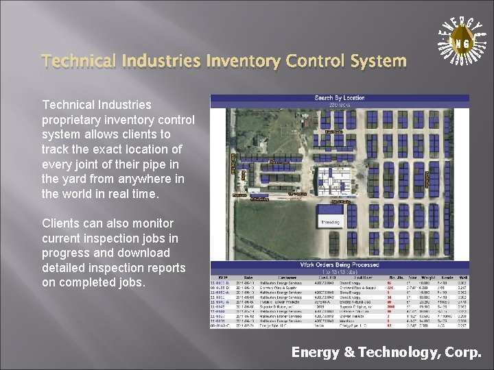 . Technical Industries Inventory Control System Technical Industries proprietary inventory control system allows clients