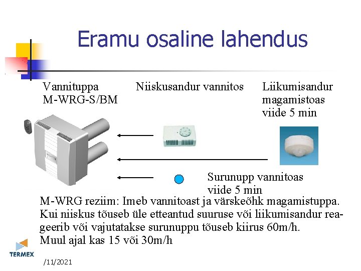 Eramu osaline lahendus Vannituppa M-WRG-S/BM Niiskusandur vannitos Liikumisandur magamistoas viide 5 min Surunupp vannitoas Eramu osaline lahendus Vannituppa M-WRG-S/BM Niiskusandur vannitos Liikumisandur magamistoas viide 5 min Surunupp vannitoas