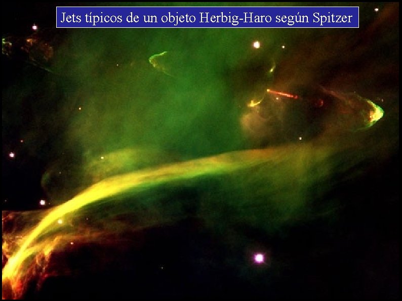 Jets típicos de un objeto Herbig-Haro según Spitzer 