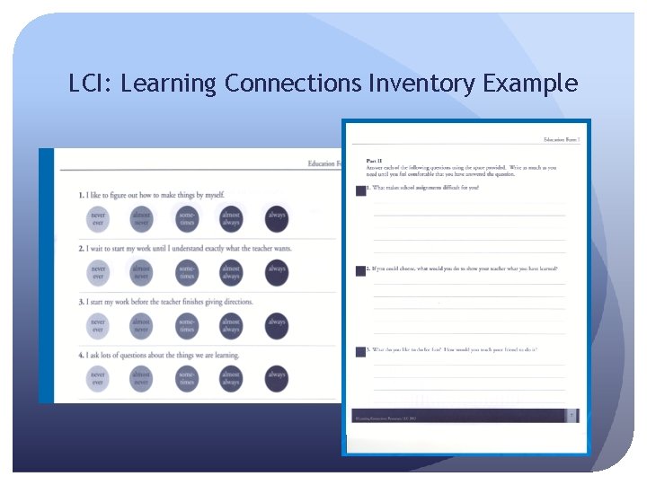 LCI: Learning Connections Inventory Example 