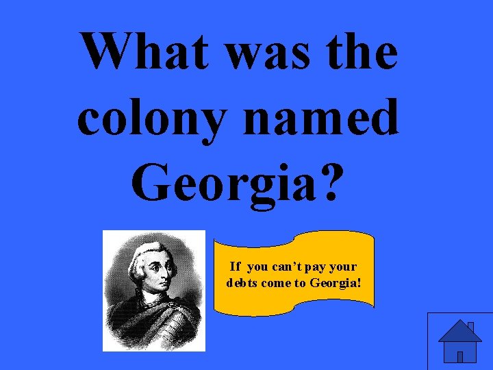 What was the colony named Georgia? If you can’t pay your debts come to