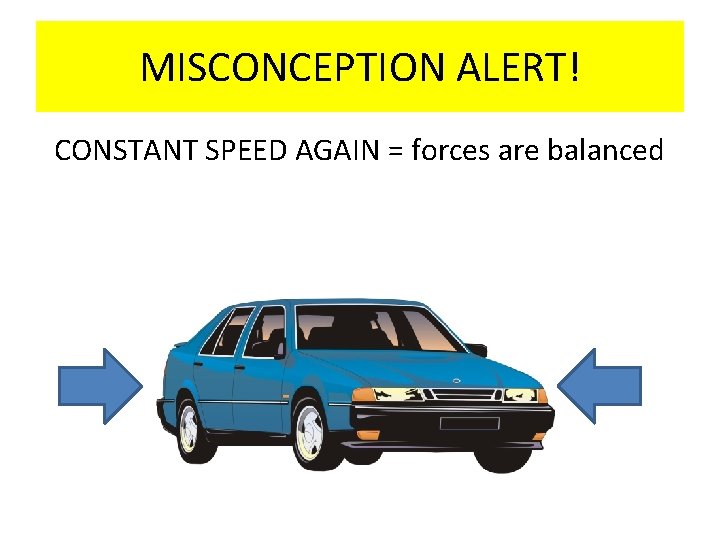 MISCONCEPTION ALERT! CONSTANT SPEED AGAIN = forces are balanced 