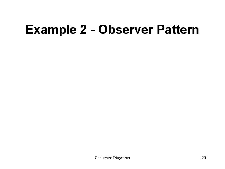 Example 2 - Observer Pattern Sequence Diagrams 20 