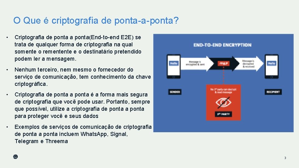 O Que é criptografia de ponta-a-ponta? • Criptografia de ponta a ponta(End-to-end E 2 O Que é criptografia de ponta-a-ponta? • Criptografia de ponta a ponta(End-to-end E 2