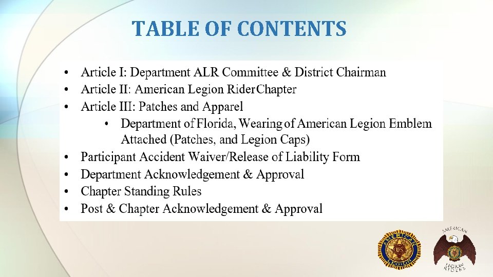 TABLE OF CONTENTS TABLE OF CONTENTS