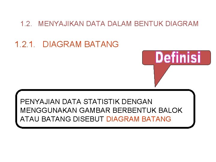 1. 2. MENYAJIKAN DATA DALAM BENTUK DIAGRAM 1. 2. 1. DIAGRAM BATANG PENYAJIAN DATA