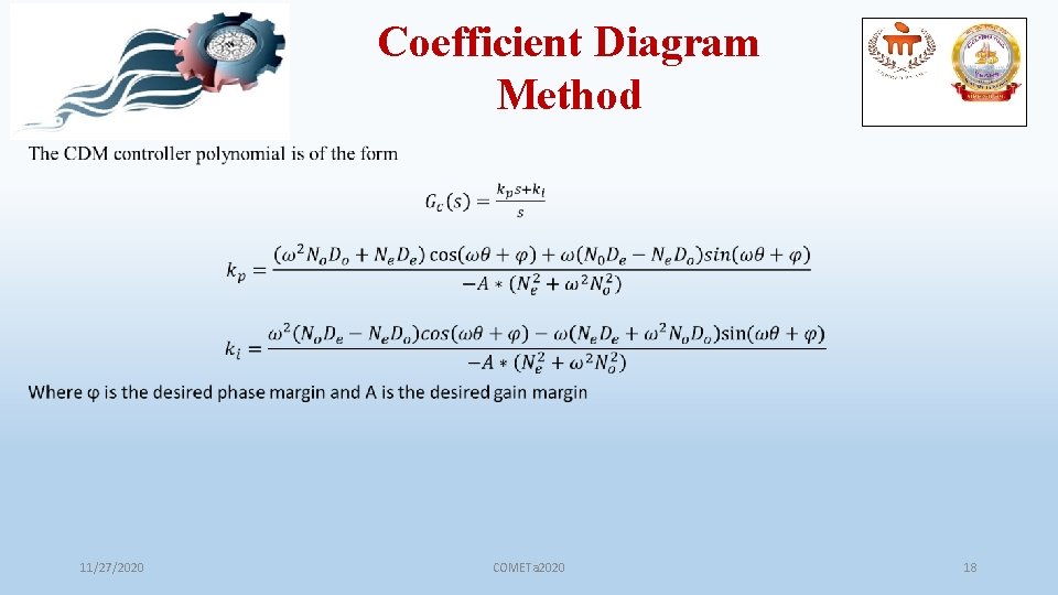 Coefficient Diagram Method 11/27/2020 COMETa 2020 18 