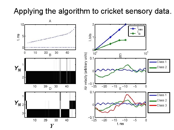 Applying the algorithm to cricket sensory data. Class 1 YN Class 2 Class 1