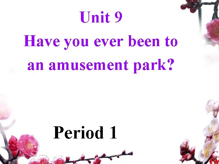 Unit 9 Have you ever been to an amusement park? Period 1 