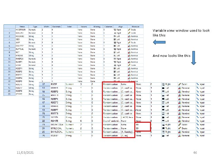 Variable view window used to look like this And now looks like this 11/03/2021