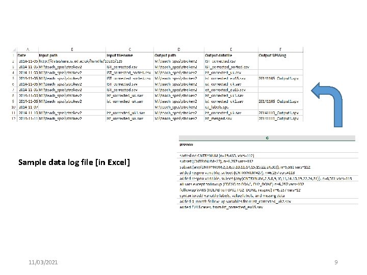 Sample data log file [in Excel] 11/03/2021 9 