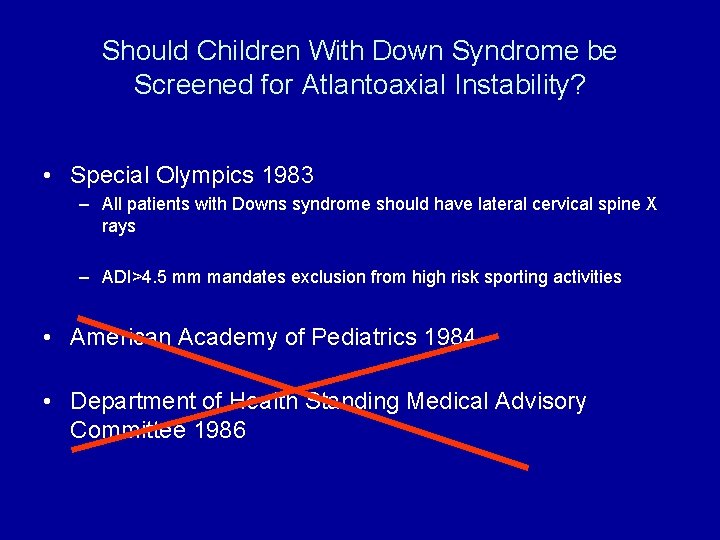 Should Children With Down Syndrome be Screened for Atlantoaxial Instability? • Special Olympics 1983