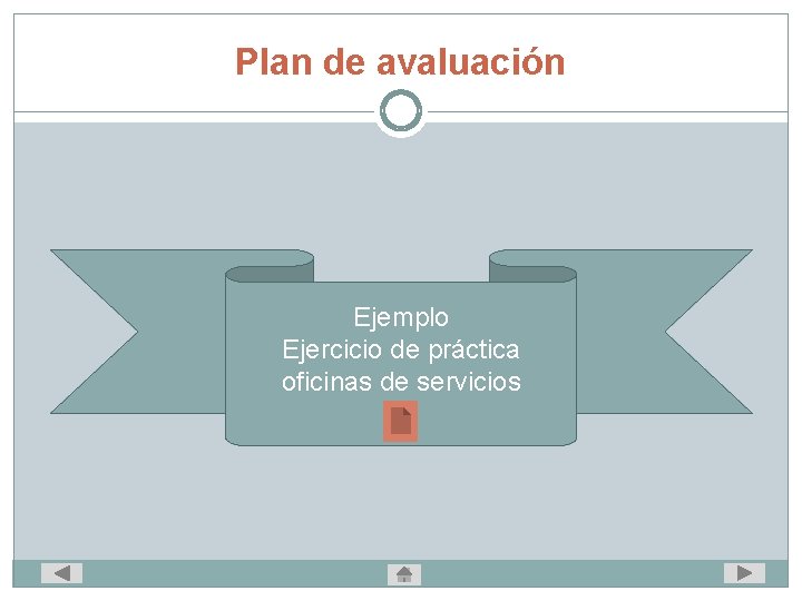 Plan de avaluación Ejemplo Ejercicio de práctica oficinas de servicios 