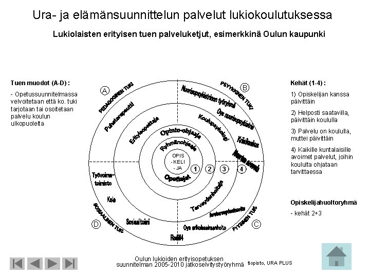 Ura- ja elämänsuunnittelun palvelut lukiokoulutuksessa Lukiolaisten erityisen tuen palveluketjut, esimerkkinä Oulun kaupunki Tuen muodot