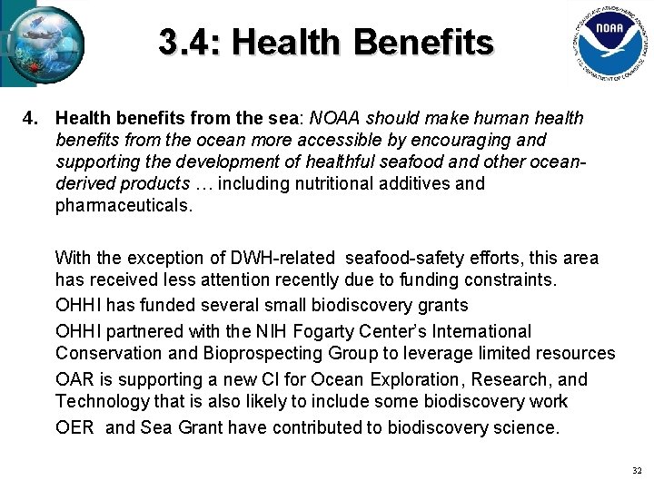 3. 4: Health Benefits 4. Health benefits from the sea: NOAA should make human