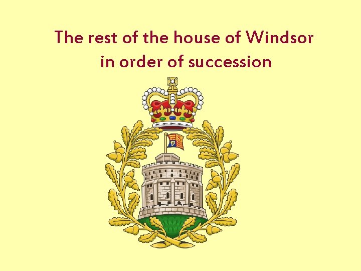 The rest of the house of Windsor in order of succession 