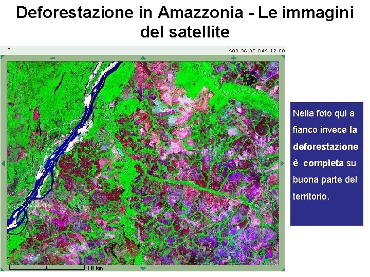 Deforestazione in Amazzonia - Le immagini del satellite Nella foto qui a fianco invece