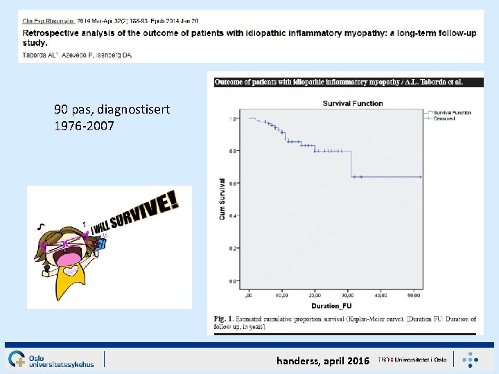 90 pas, diagnostisert 1976 -2007 handerss, april 2016 