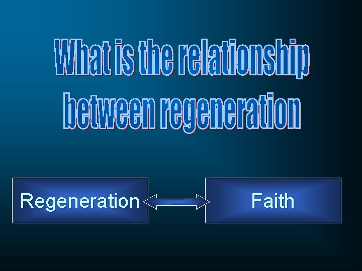 Regeneration Faith 