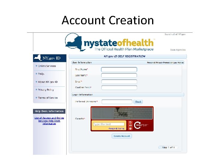 Account Creation Account Creation