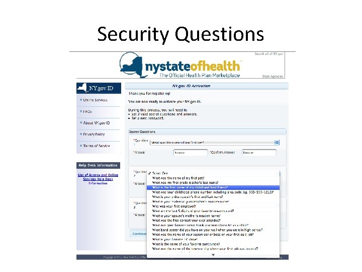 Security Questions Security Questions